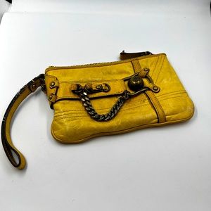 Y2K Juicy Couture yellow leather clutch